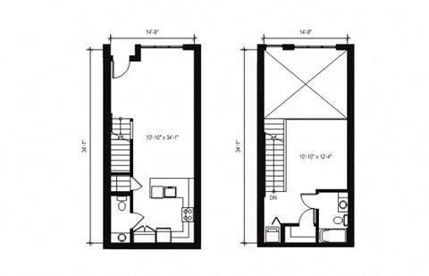 Stack House Apartments in Seattle, Washington 1x1.5 Loft Floor Plan